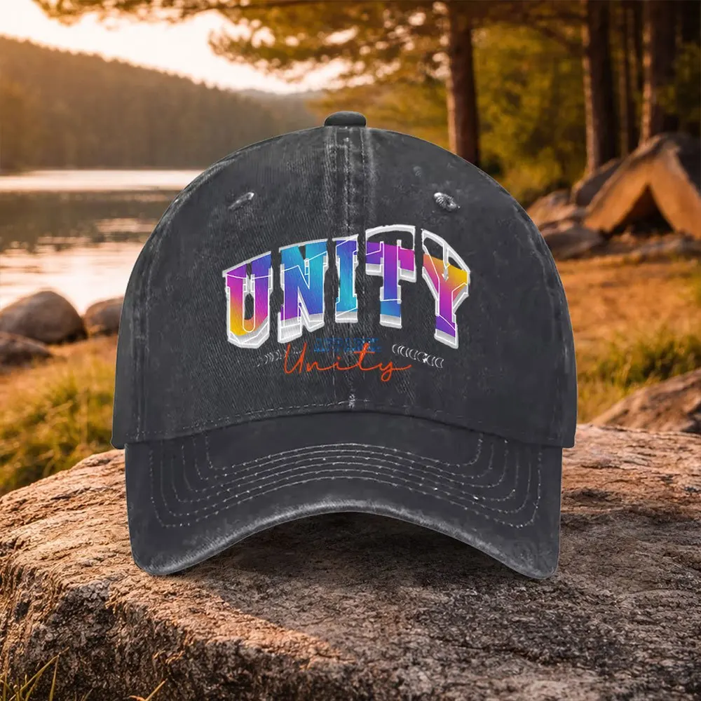 Casquette de baseball décontractée et polyvalente avec imprimé UNITY, adaptée au golf, aux tenues décontractées et aux activités de plein air, accessoire de golf unisexe