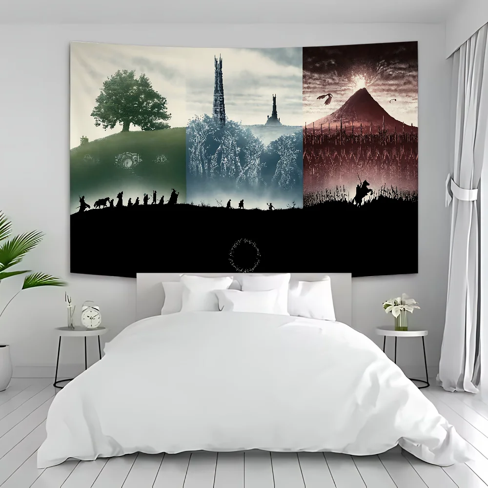 لعبة L-Lord Of The R-Rings مطبوعة قماش مزخرف جداري كبير رخيصة الهبي الجدار الشنق البوهيمي جدار المفروشات ماندالا ديكور المنزل