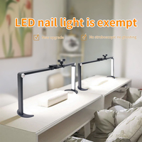 LED Half Moon Table Top Lamp, Nail Repair Light, Touch Control, Foldable Beauty Lights, Phone Clip, 22 Inch, 24W, 3200-5600K
