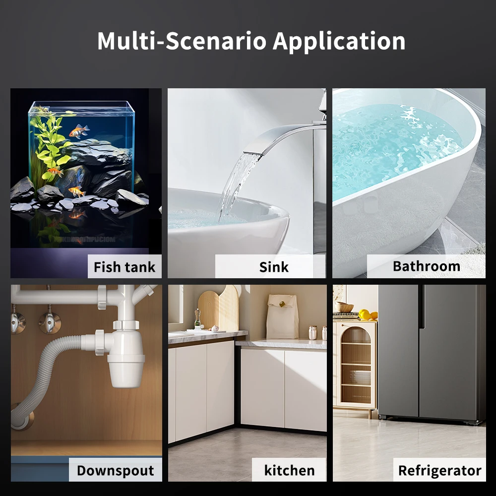 مستشعر ذكي صغير لتسرب المياه زيجبي إنذار كاشف التسرب الذكي يدعم تويا/مساعد المنزل/eWeLink لأمن المنزل الذكي