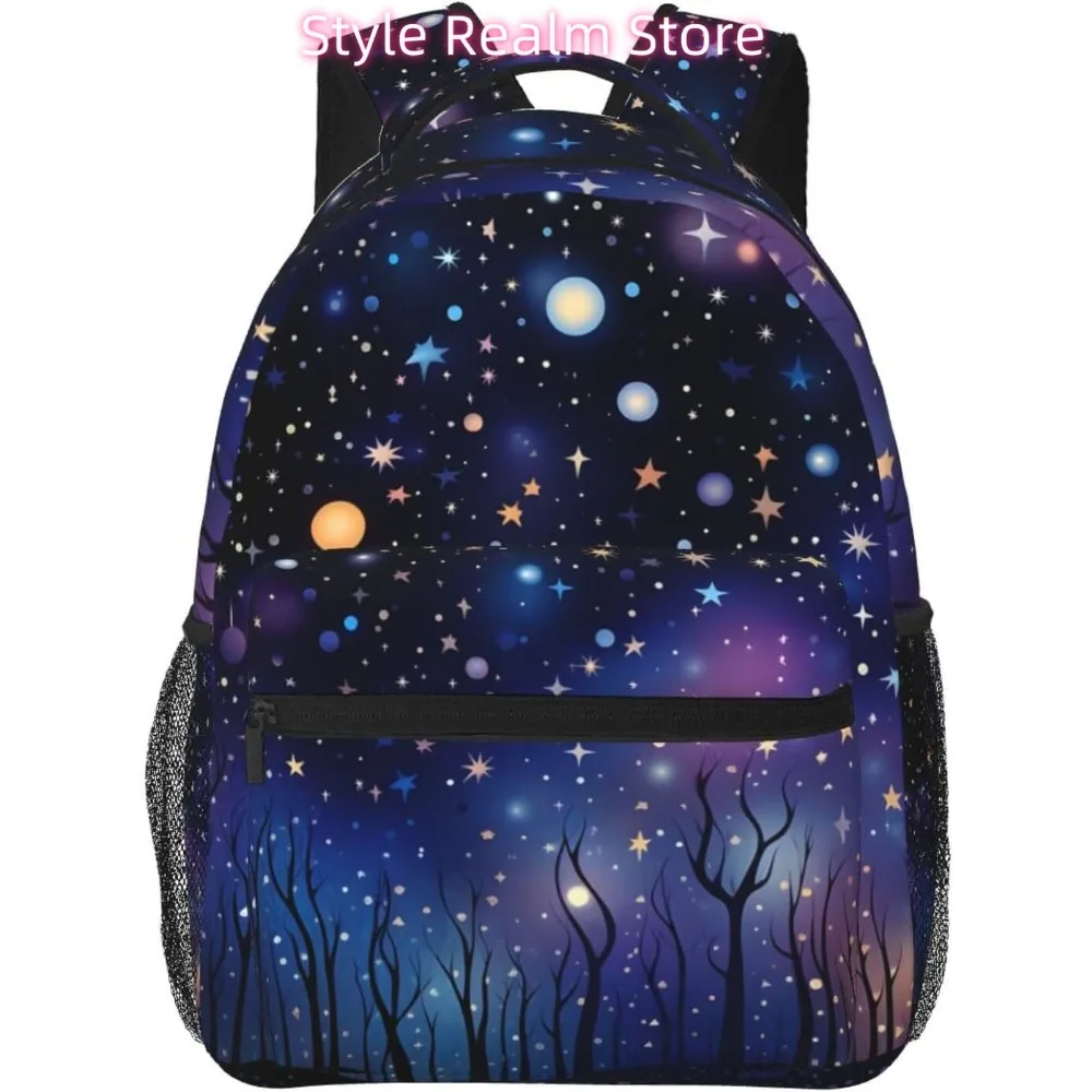 

Легкий рюкзак для ноутбука Milky Way Stars, легкий многоцелевой дорожный повседневный рюкзак унисекс, студенческие рюкзаки для мужчин и женщин