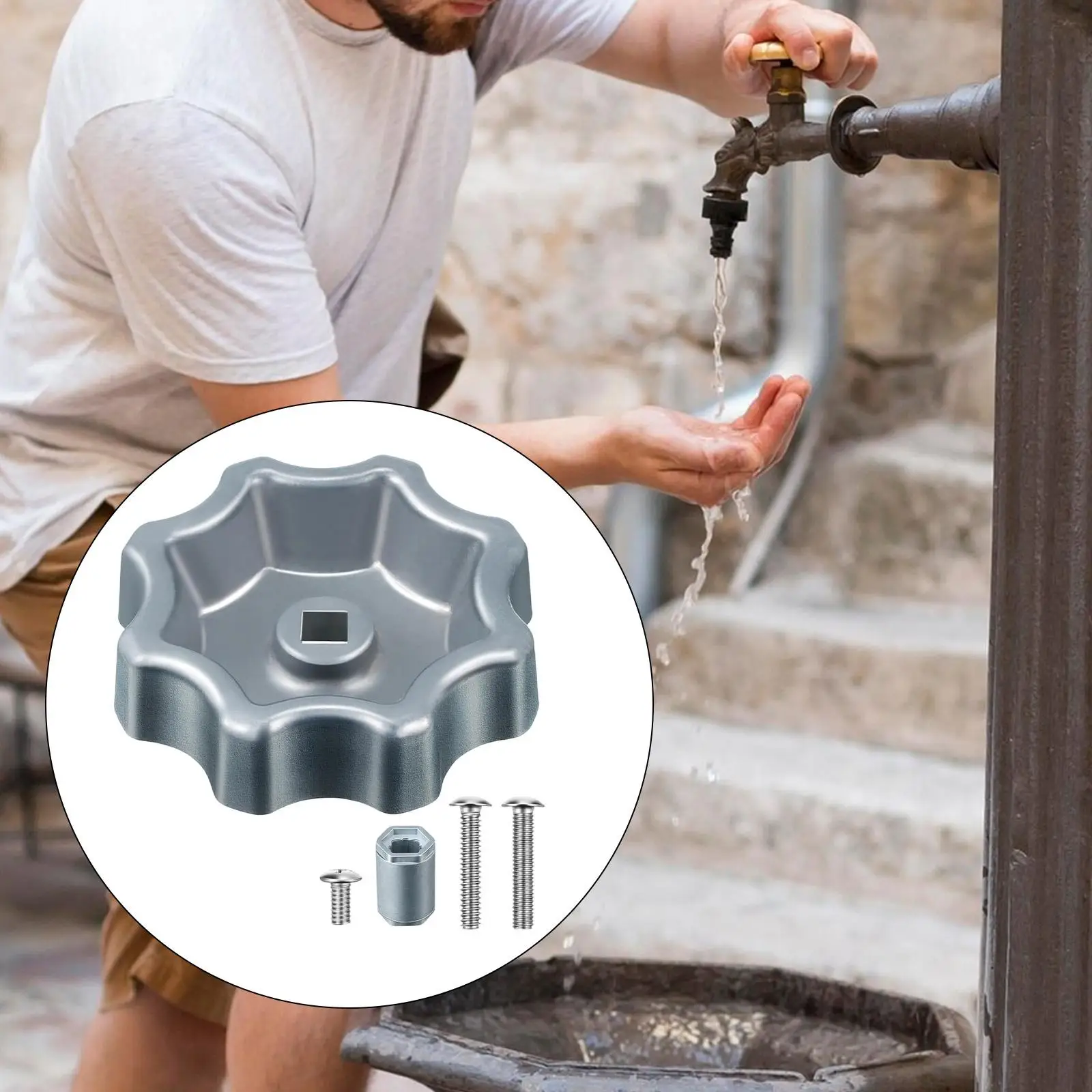 

Ручка для крана, из сплава, для наружного применения, простая установка, круглая ручка-колесо, для водопроводного крана, для отелей, ванных комнат, душевых кабин