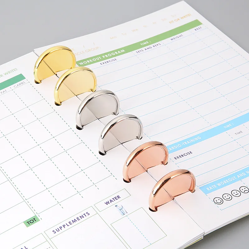 10Pcs19/24/28/32/35mm Mushroom Hole Loose-leaf Scrapbooking Binder Clips Binding Discs Buckle Binding Ring Diary Notebook Decor