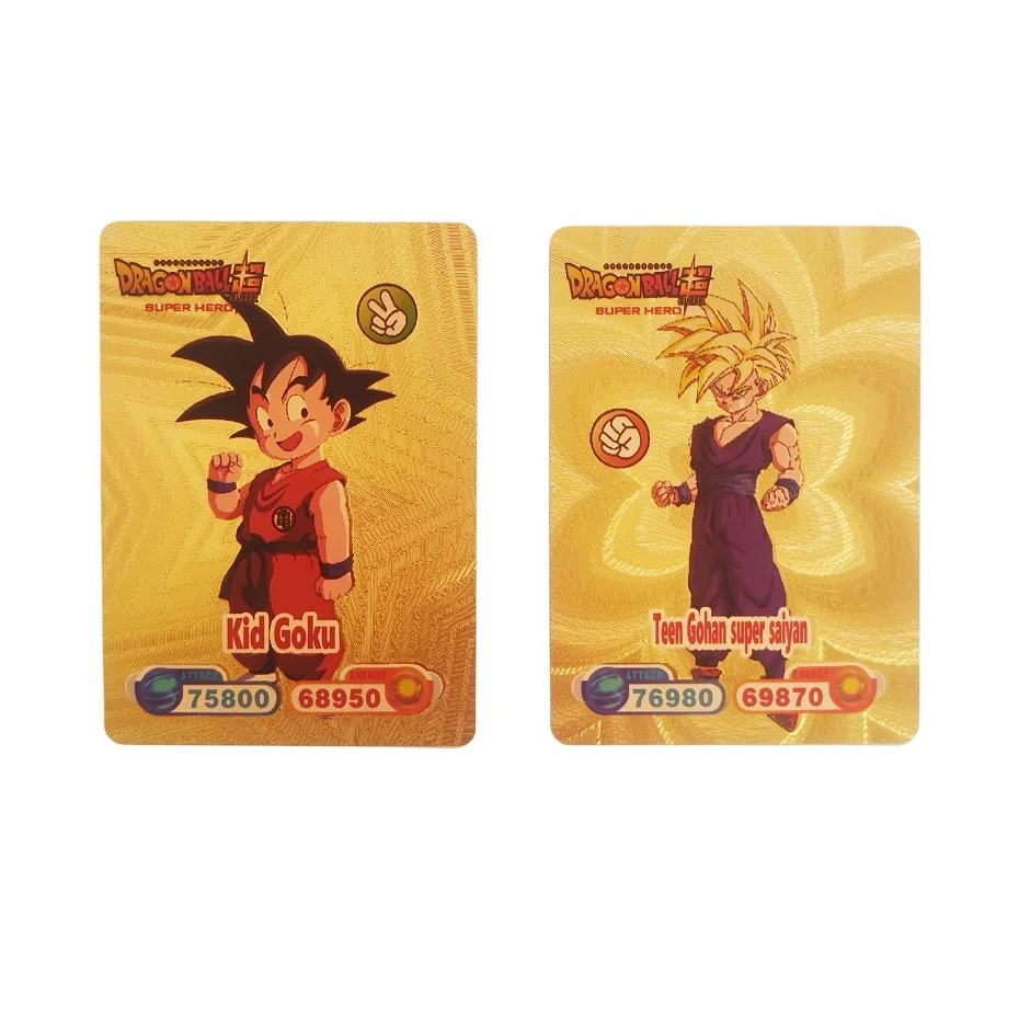 Dragon Ball Cards Metal Gold Goku Vegeta English Card Collection Battle Child Christmas Gift