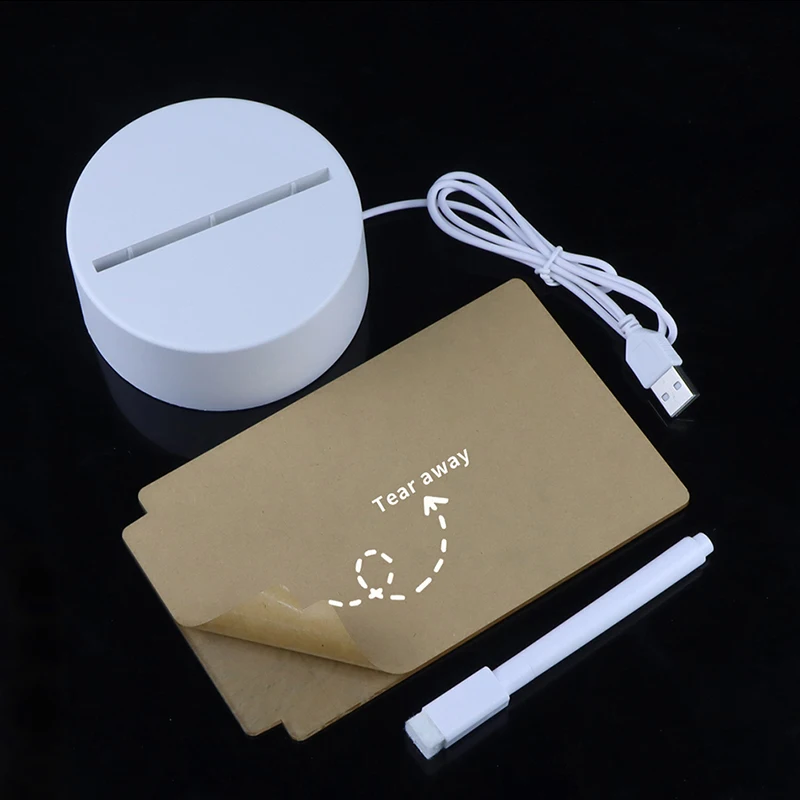 الاكريليك أضواء Led لوح كتابة ضوء الليل مصباح الطفل شفافة ثلاثية الأبعاد رسالة مجلس أضواء ليلية لمكتب غرفة النوم