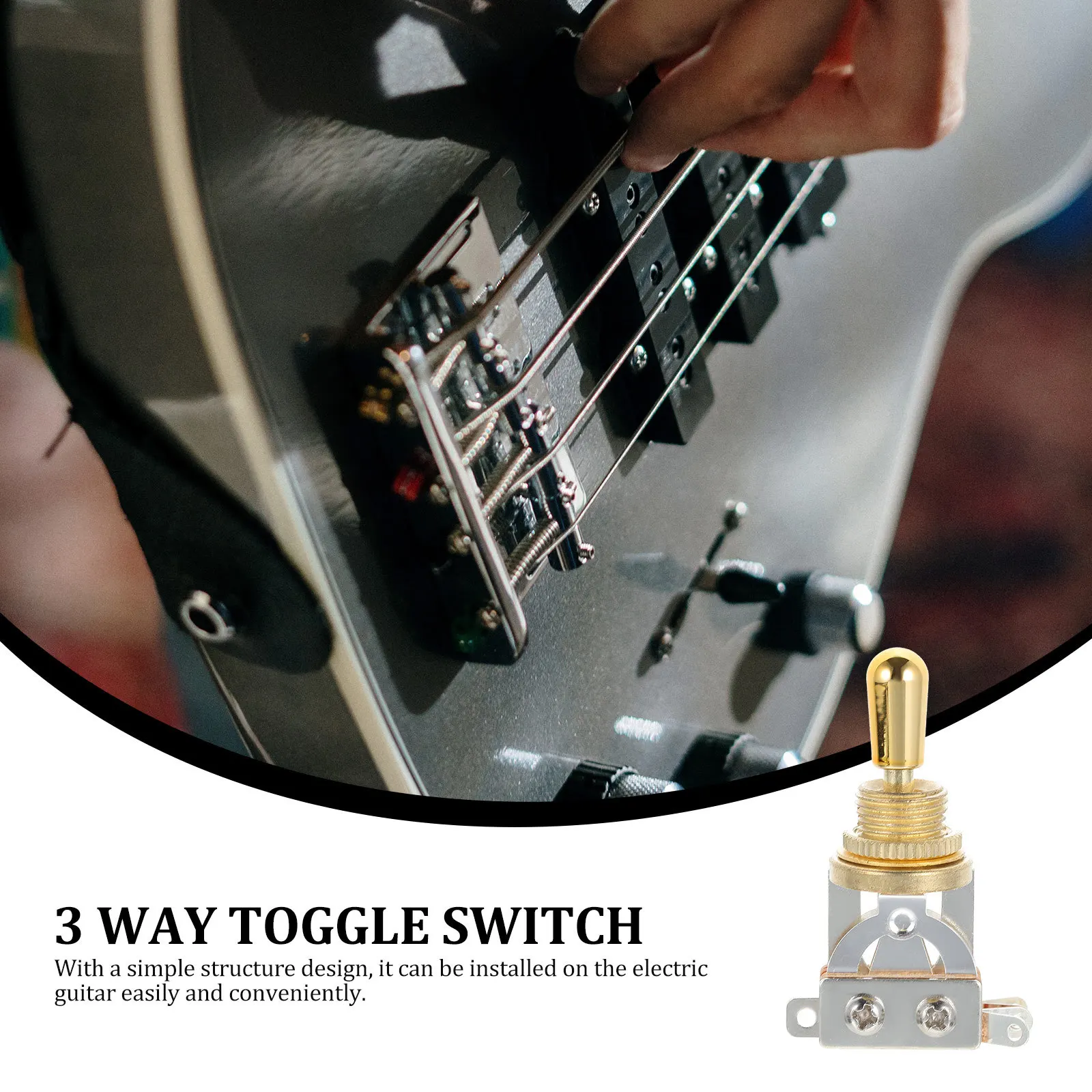 

Electric Guitar Pickup Selector Switch 3 Way Metal Toggle Switch Durable Compact Design Easy Installation For Guitar Pickup