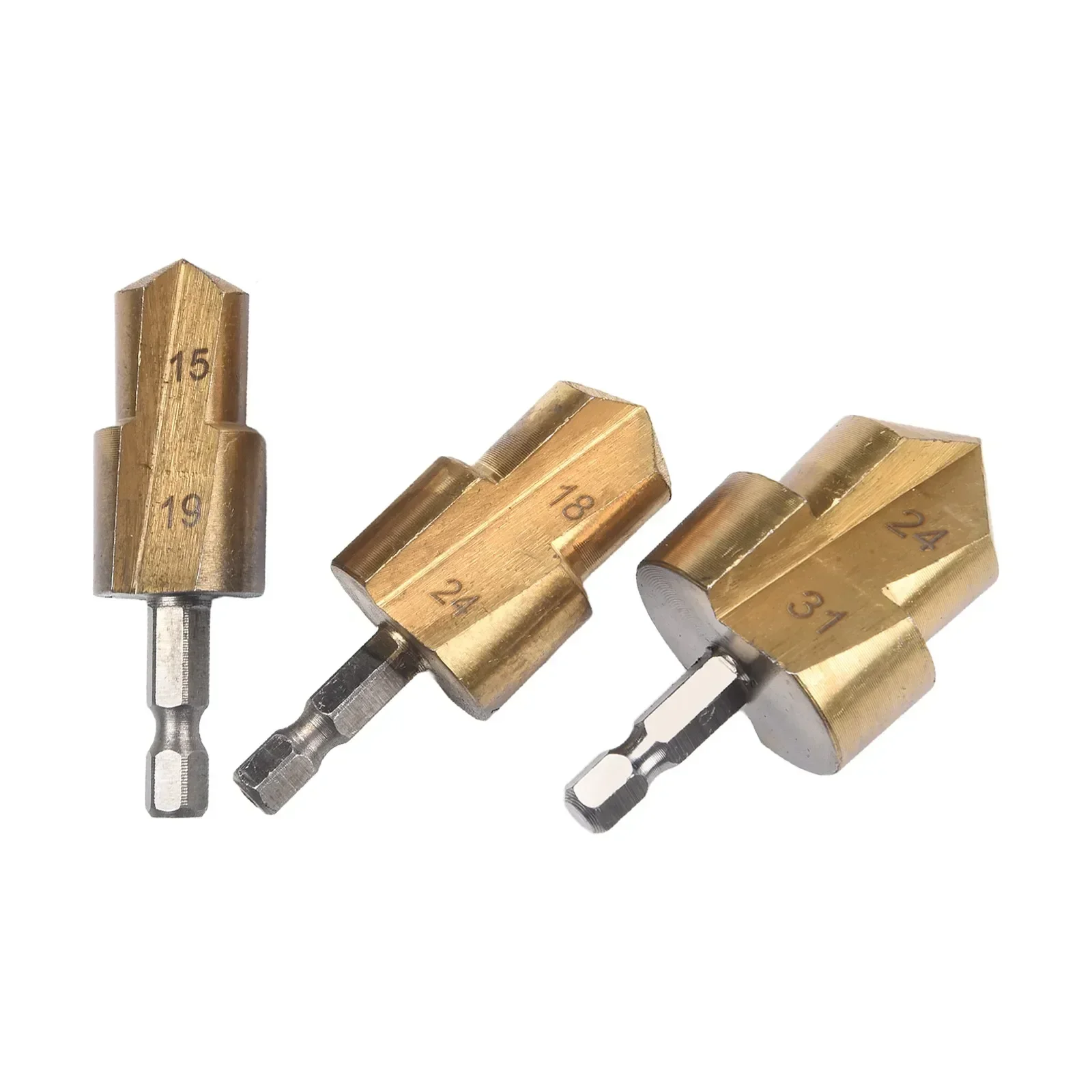 3pcs 6.35mm Hexagonal Shank Drill Bit Water Pipe Expansion Drill Punch Plumber For Wood Plastic Aluminum High Quality