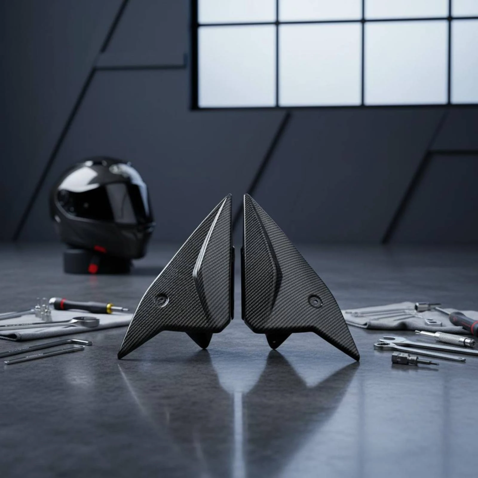 2 Pieces Side Fairing Panel Set Predrilled Left Right Side Panels Motorcycle Fairing Cover Angular Mounting Panel Kit