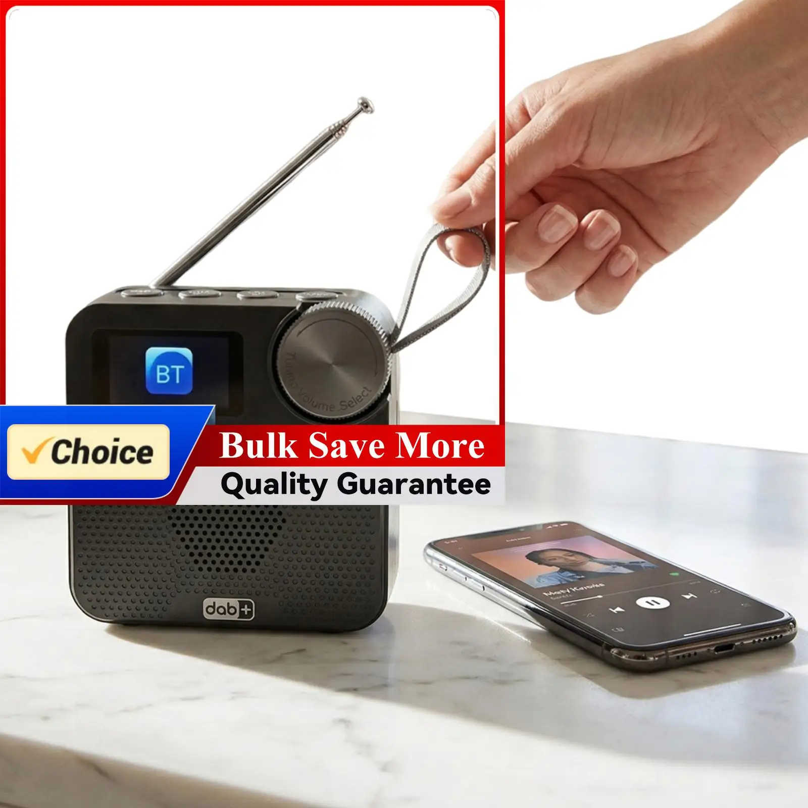 

Bluetooth-радиоприемник с поддержкой интернета и FM, перезаряжаемый цифровой радиоприемник со встроенным аккумулятором, портативное радио с цветным дисплеем 1,47 дюйма и внешней антенной.