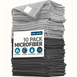 5/10/20pcs Kitchen Towel, Ultra-fine Fiber Light Gray Cleaning Cloth Set, Absorbent, Soft And Stain-removing Cloth