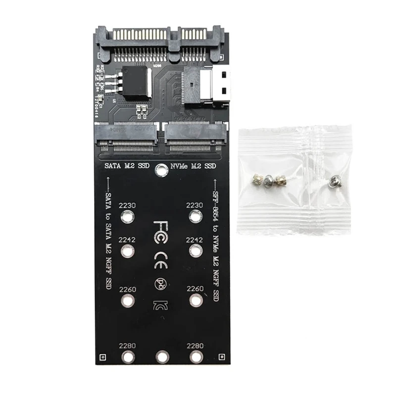 

M2 SSD Adapter M.2 SATA Ngff SSD To SATA + M2 NVME SSD To SFF-8654 Converter SATA To M2 Expansion Card