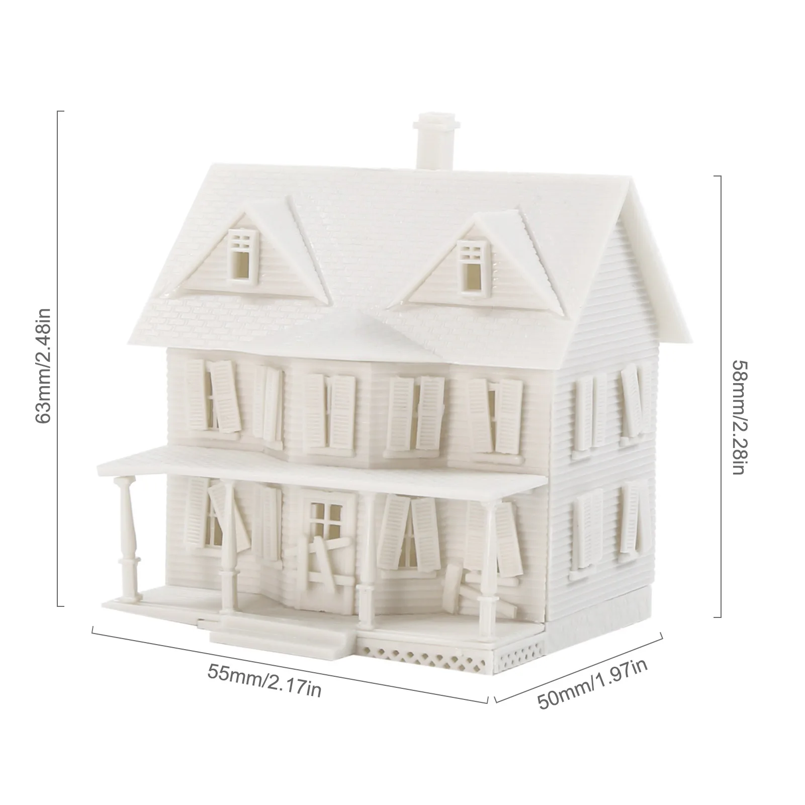 Evemodel Modello Railraod Building N Scala 1:160 Modello Casa stregata Smontato Non verniciato JZN5883JJ