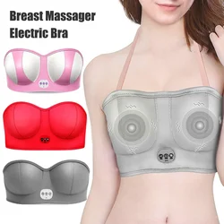 Breast Massage Bra Vibration Chest Massager Breast Enhancement Instrument with Hot Compress Function for Breast Lift Enlarge