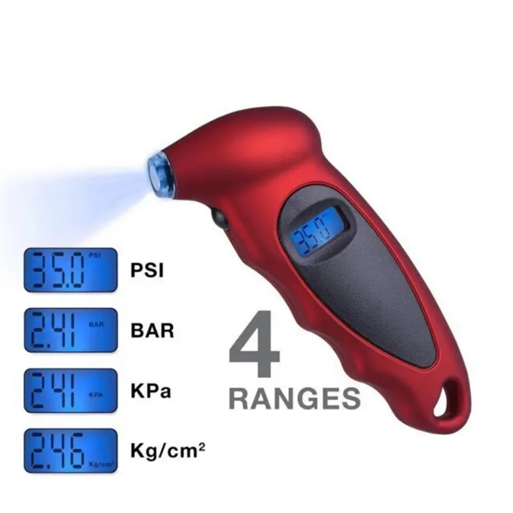 High-Precision Digital Tire Pressure Gauge with Backlight and LCD Display for Accurate Car Tyre Air Pressure Monitoring