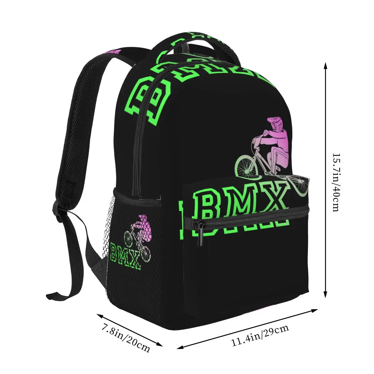 BMX Bicycle Rider Mountain Bike Student Backpack School Bag Hiking Travel Daypack for Boys Girls Fashion Bookbag Shoulder Bags