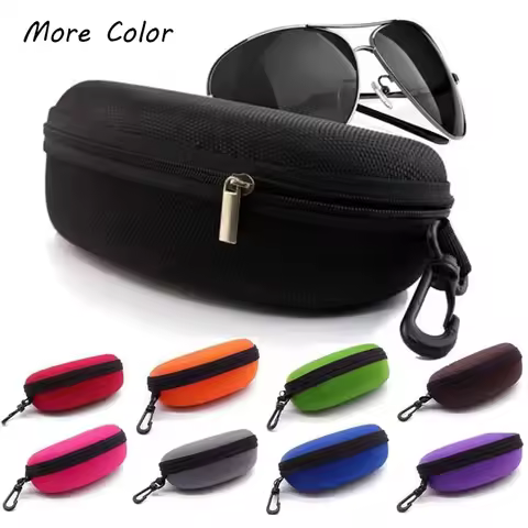 1Pc Sunglasses Sunglasses Men's Women's Storage Box Portable Anti-Stress Travel Zipper Eyeglasses Frame Glasses Case
