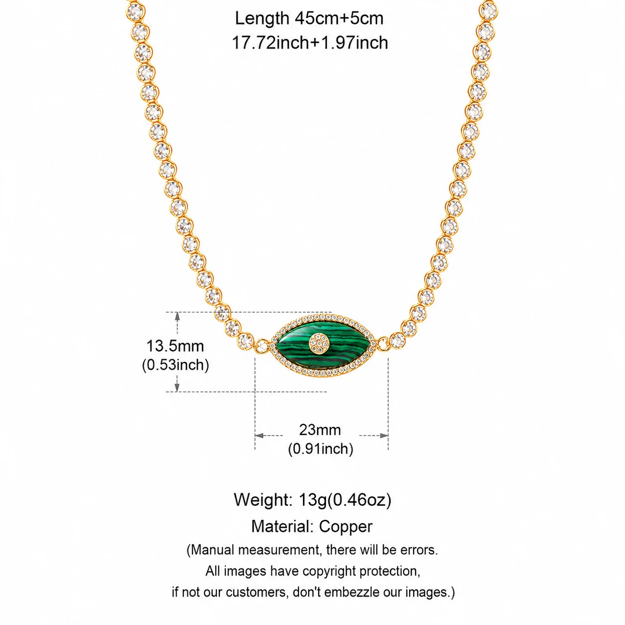 Gothic Trendige 18K Vergoldete Anlaufbeständige Böses Auge Zirkonia-Anhänger-Halskette für Frauen Einzigartiger Hals-Schmuck Geschenk – Detail 7