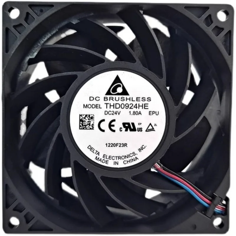 

C for Delta THD0924HE-EPU DC24V 1.8A 9238 11000 RPM 3-Wire DC Cooling Fan