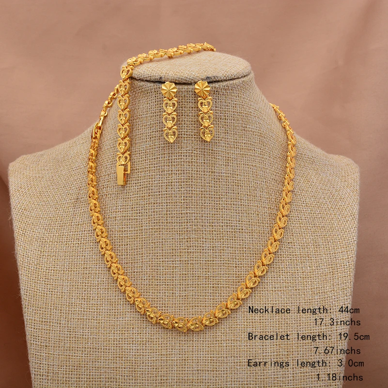 Ethiopian Gold Color Jewelry Set For Women Men African Hawaiian Luxury Jewelry Set Dubai Wedding Jewelry Set