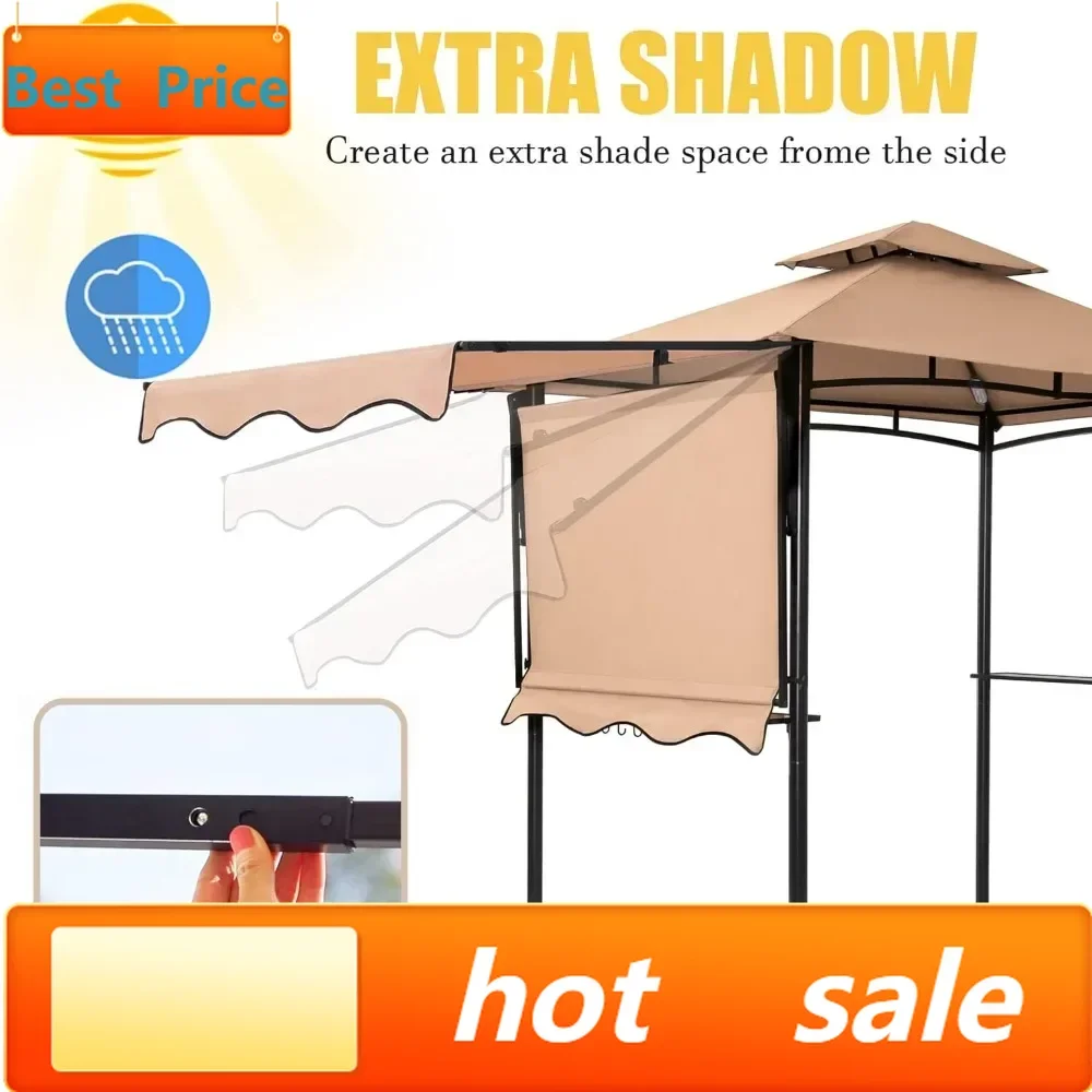 

Бестселлер: Павильон-беседка для гриля 5x8 футов, уличный навес для барбекю с дополнительным теневым покрытием и LED-подсветкой (хаки)