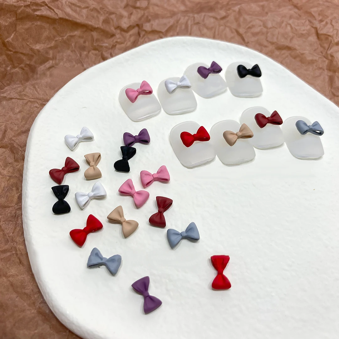 

3D Charms Nail Bow Tie Rhinestones for Nails Press on Ribbon Resin Parts Art Decorations DIY Cute Kawaii Accessories Manicure