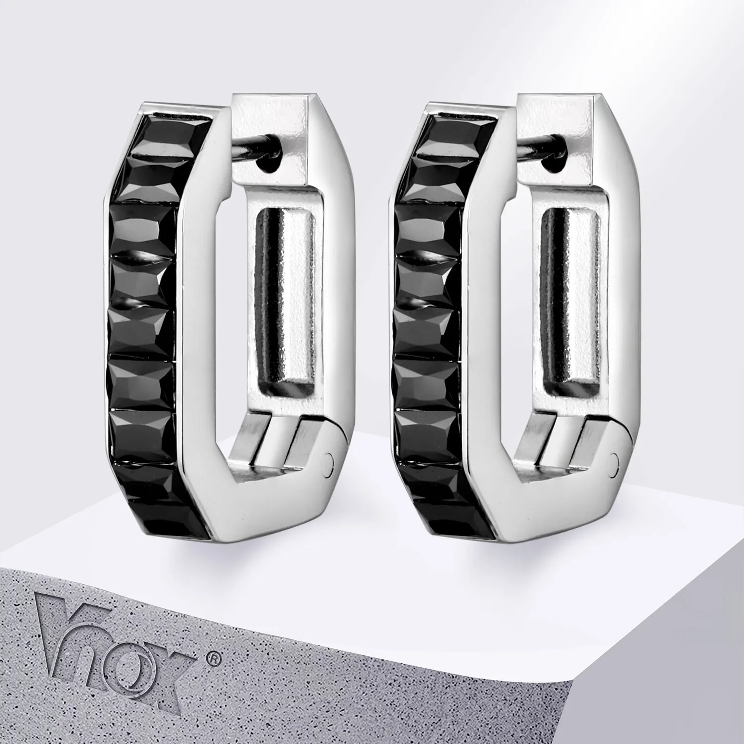 

Vnox Stainless Steel Cubic Zirconia Small Hoop Earrings for Men, Huggie Hoop U Shaped Cute Mini Hoop Hypoallergenic Tiny Earring