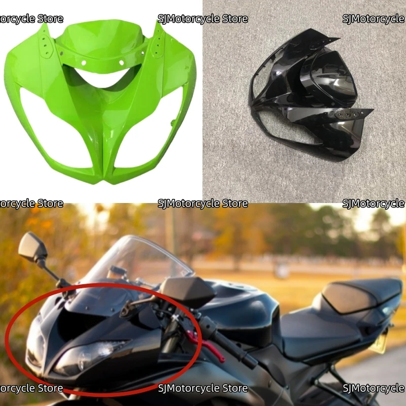 اكسسوارات الدراجات النارية الجبهة العلوي الهدايا المجمعة العلوي القلنسوة الأنف لوحة القلنسوة صالح لكاواساكي نينجا ZX636 ZX6R ZX-6R 2009-2012