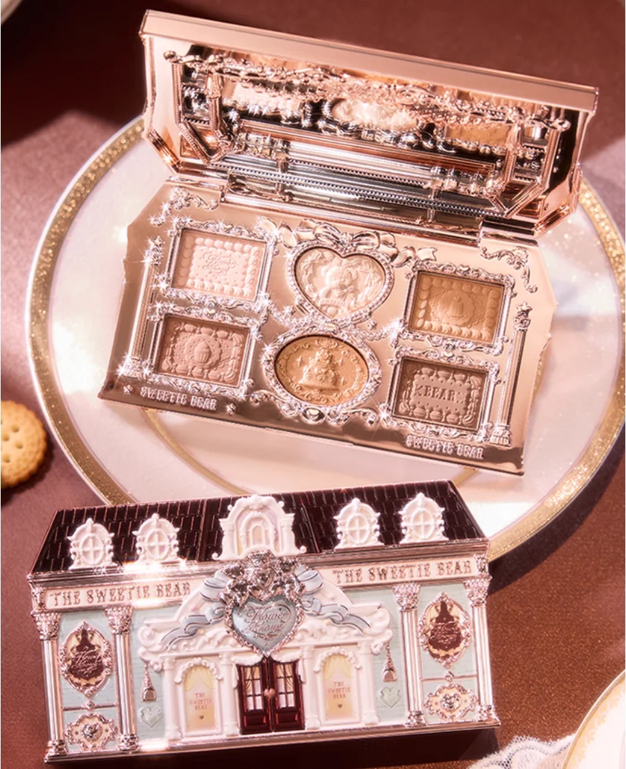 مجموعة فلاور نوز سويتي بير منقوشة مكونة من 6 ألوان لوحة ظلال عيون غير لامعة بيرليسسينت ظلال عيون مستحضرات تجميل طبيعية