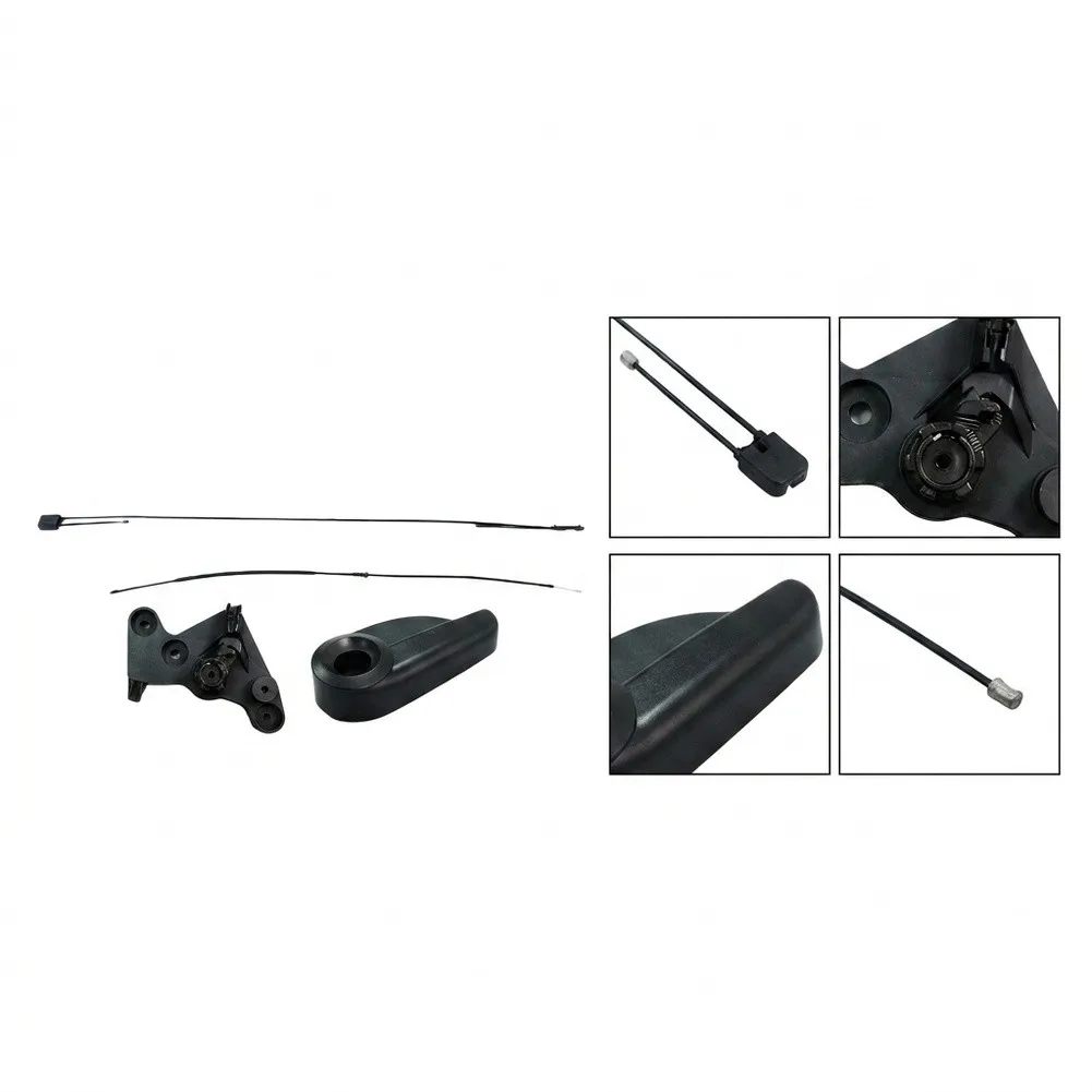 For BMW For Mini F54 F60 Front Hood Handle and Cable 3PCS ABS Black OEM Reference 51237495843 51237430846 51237307640