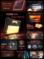 Tablet Android 15 Cubot TAB KingKong S, 15300 mAh Battery, 16GB(6+10), 256GB, 10.1-Inch 90Hz Display, Camping Light, 48MP Camera 2