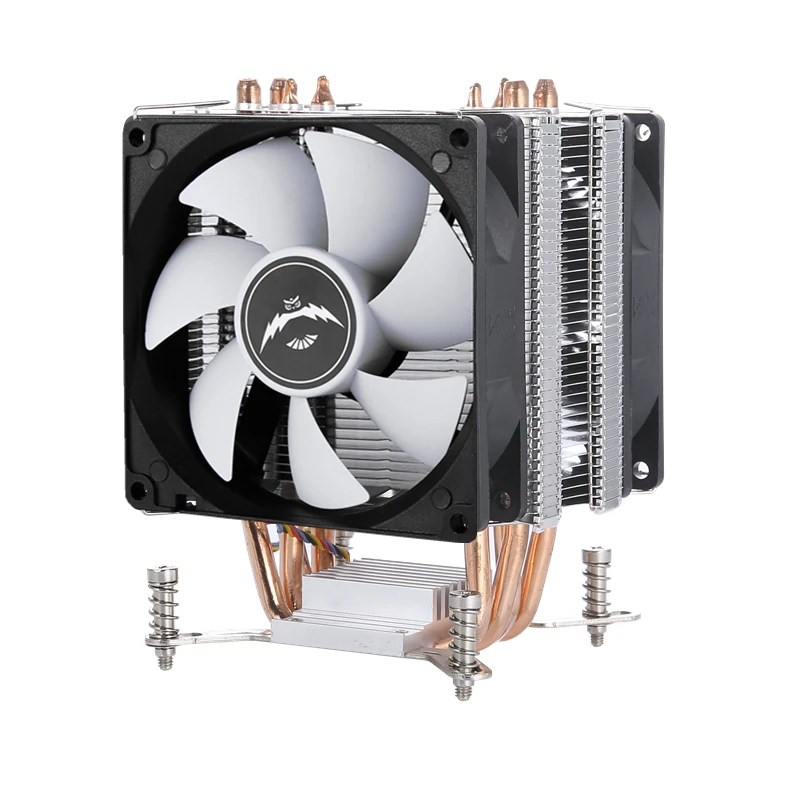 QiuzAim Computer CPU Cooler Fan 4 Heat Pipes Air-cooled 90mm 4pin/PWM Compatible LGA2011-3 2066 X79 X99 115X 1200 1700 E5 i5 i3