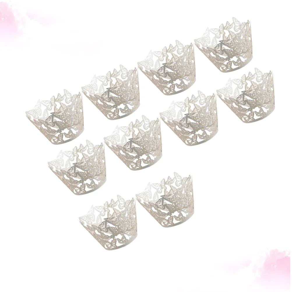 

20Pcs Cake Wrappers Hollow Out Pattern Paper Cupcake Liners Wedding Birthday Party Decoration Paper Dessert Bowls