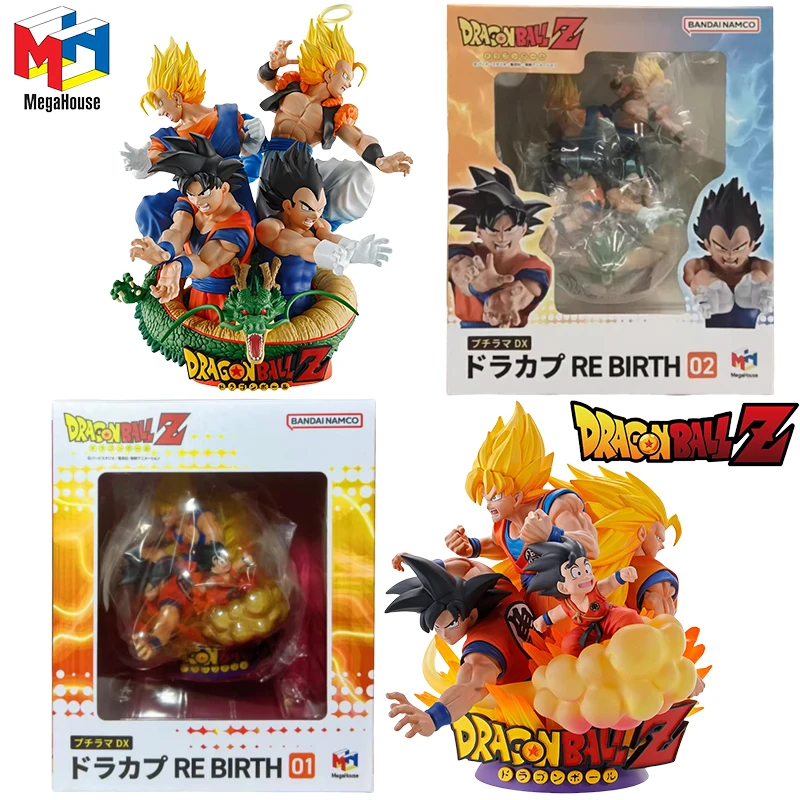 

MegaHouse Genuine PETITRAMA Dragon Ball Z Anime Figure Son Gokuu Vegeta Action Toys for Kids Christmas Gift Collectible Model