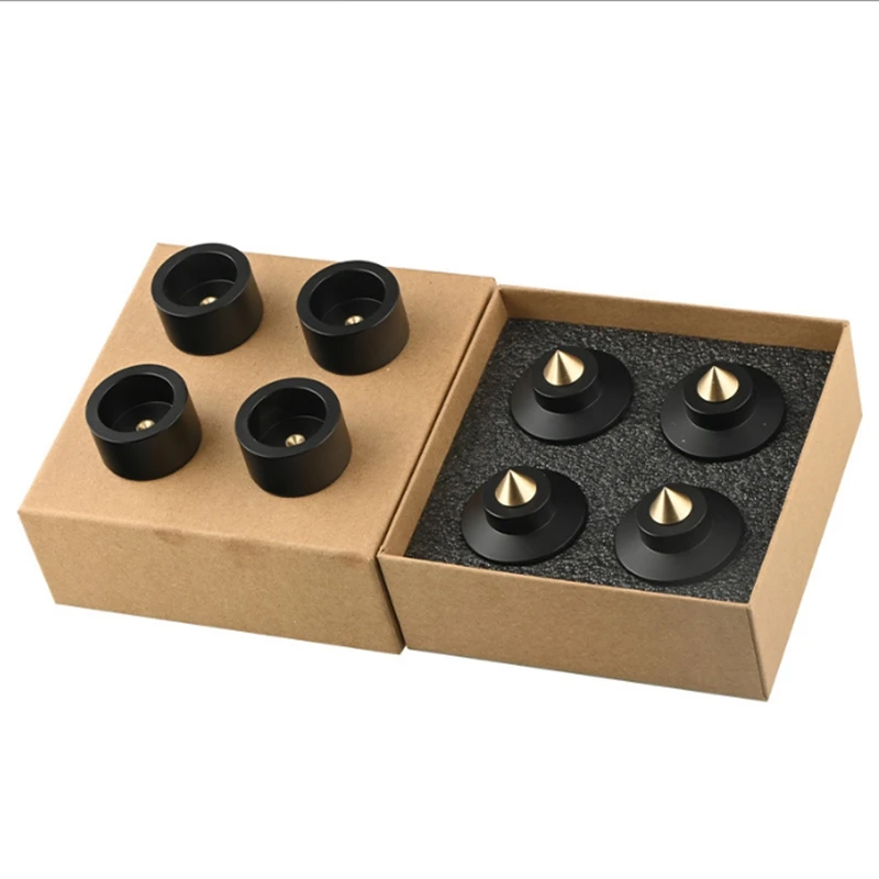 Hifi 4 قطعة سبائك الألومنيوم مضخم الصوت امتصاص الصدمات القدم مسمار تغذية الوسادة الجبهة CD الرف المتكلم المضادة للانزلاق وسادة للقدم