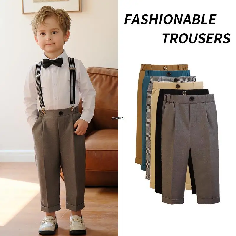 Children Kids Photography Pants For Birthday Wedding Formal Trousers For School Boys Big Girls Classic Fashion Pants Costume