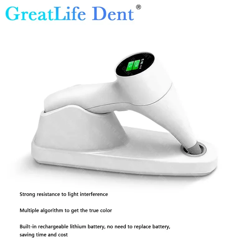 GreatLife Dent Dental Tool Dental Photoelectric Tooth Color Comparator Digital Colorimetric Guide Corrector LCD Screen Wireless