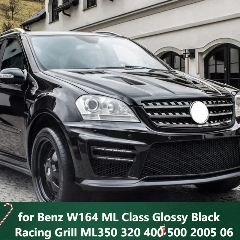 

Новый! Сетка решетки переднего бампера для Benz W164 ML Class Glossy Black Racing Grill ML350 320 400 500 2005 06 07 08 09 10 11 2012