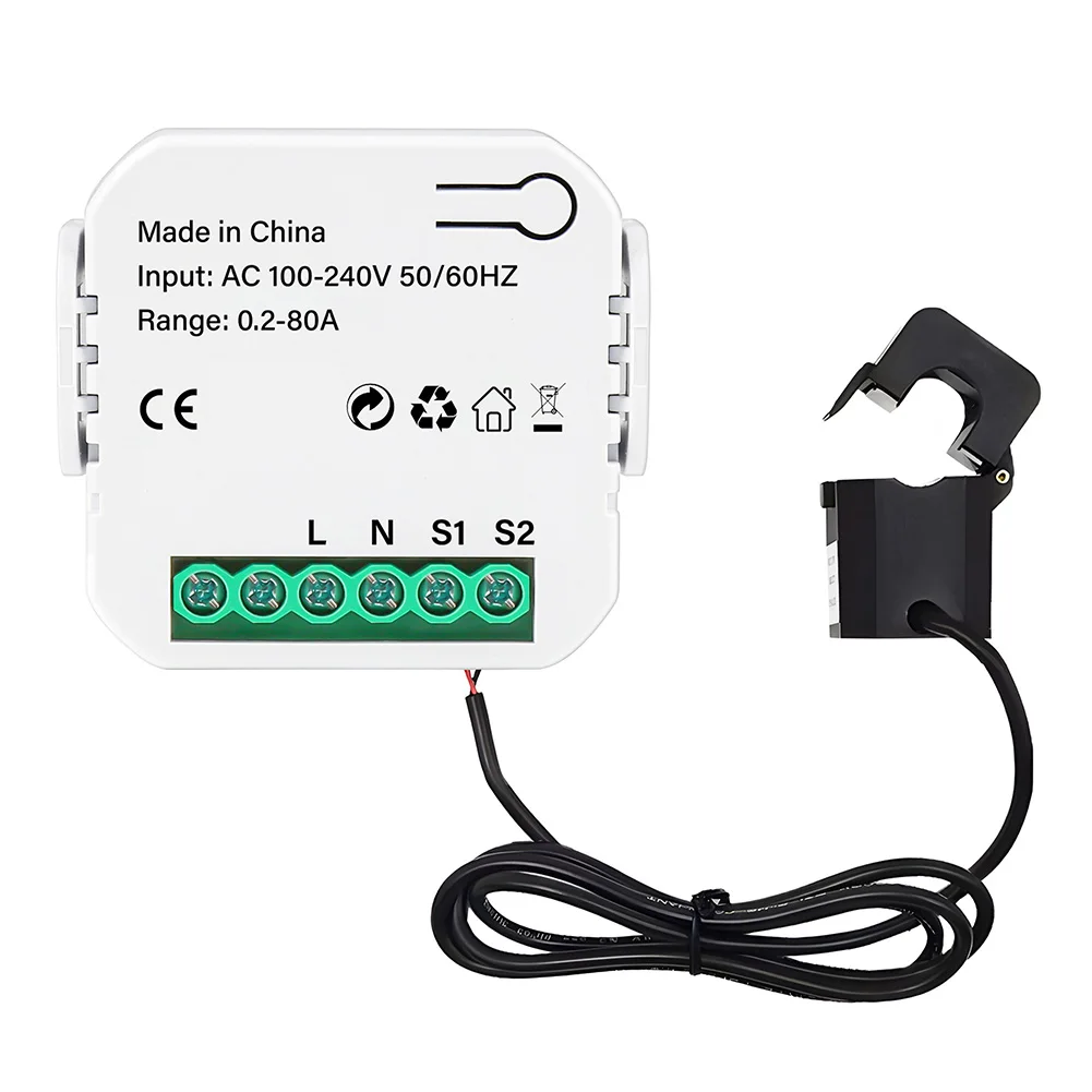 

80A WiFi Power Monitor with Real Time Energy Usage Tracking and Automated Push Notifications for Power Management