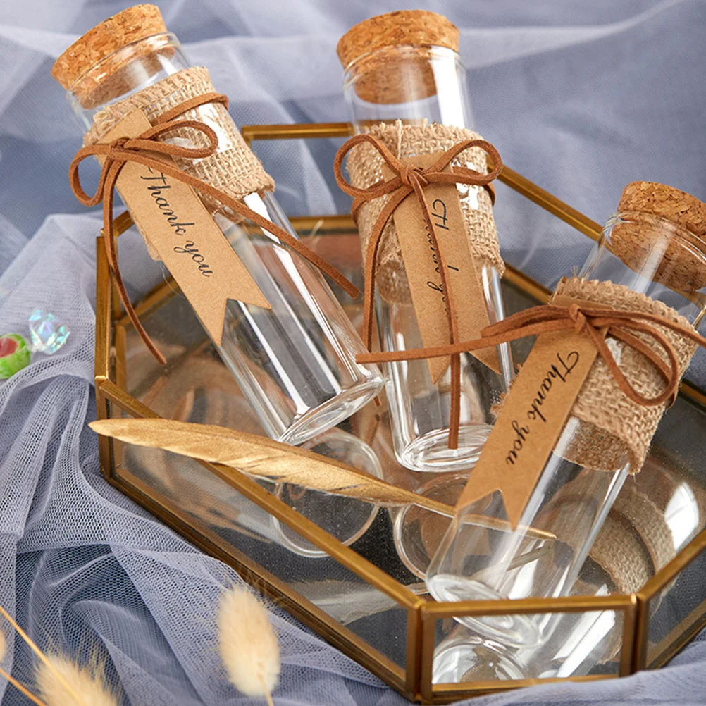 

5pcs Mini Glass Wishing Bottles With Cork Stopper Transparent For Diy Craft Drift Bottle Wedding Gifts Decorative Storage Jar