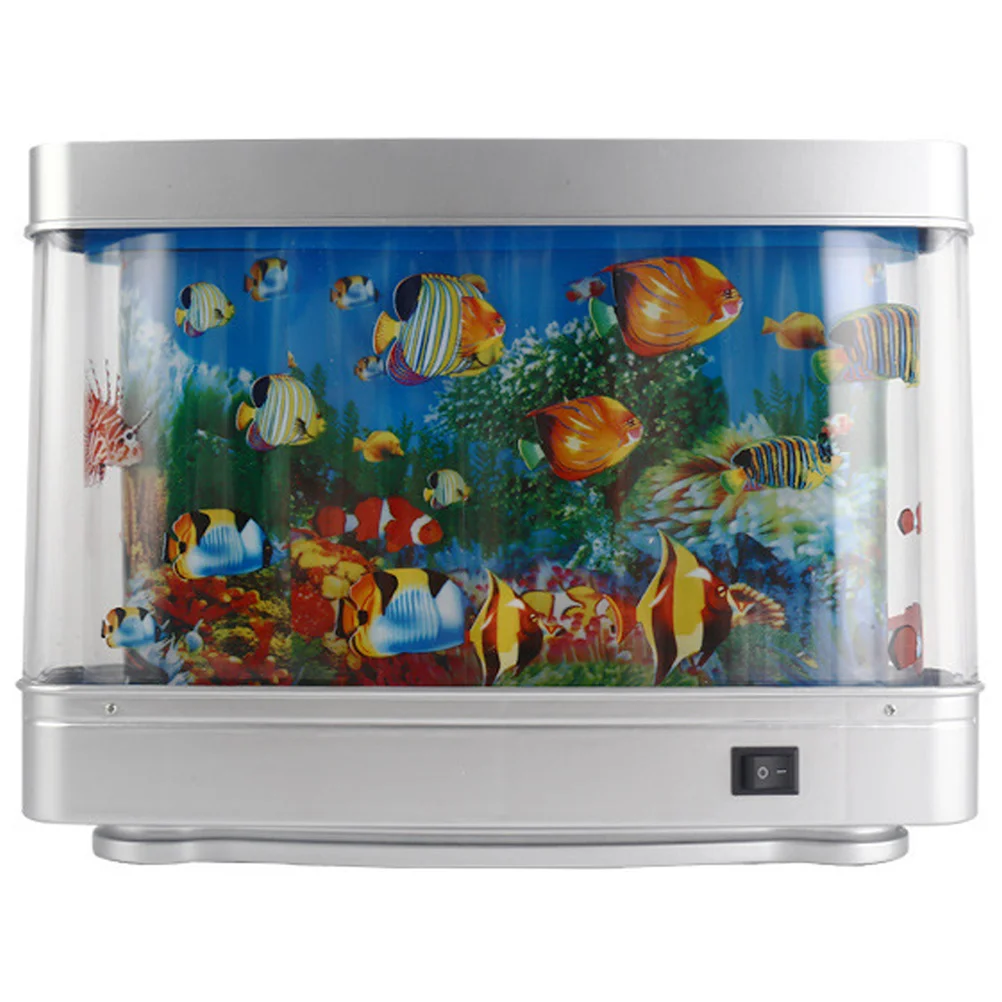 

Simulated Fish Aquarium Lamp Fake Artificial Tank with Moving Home Decor Sports Plastic