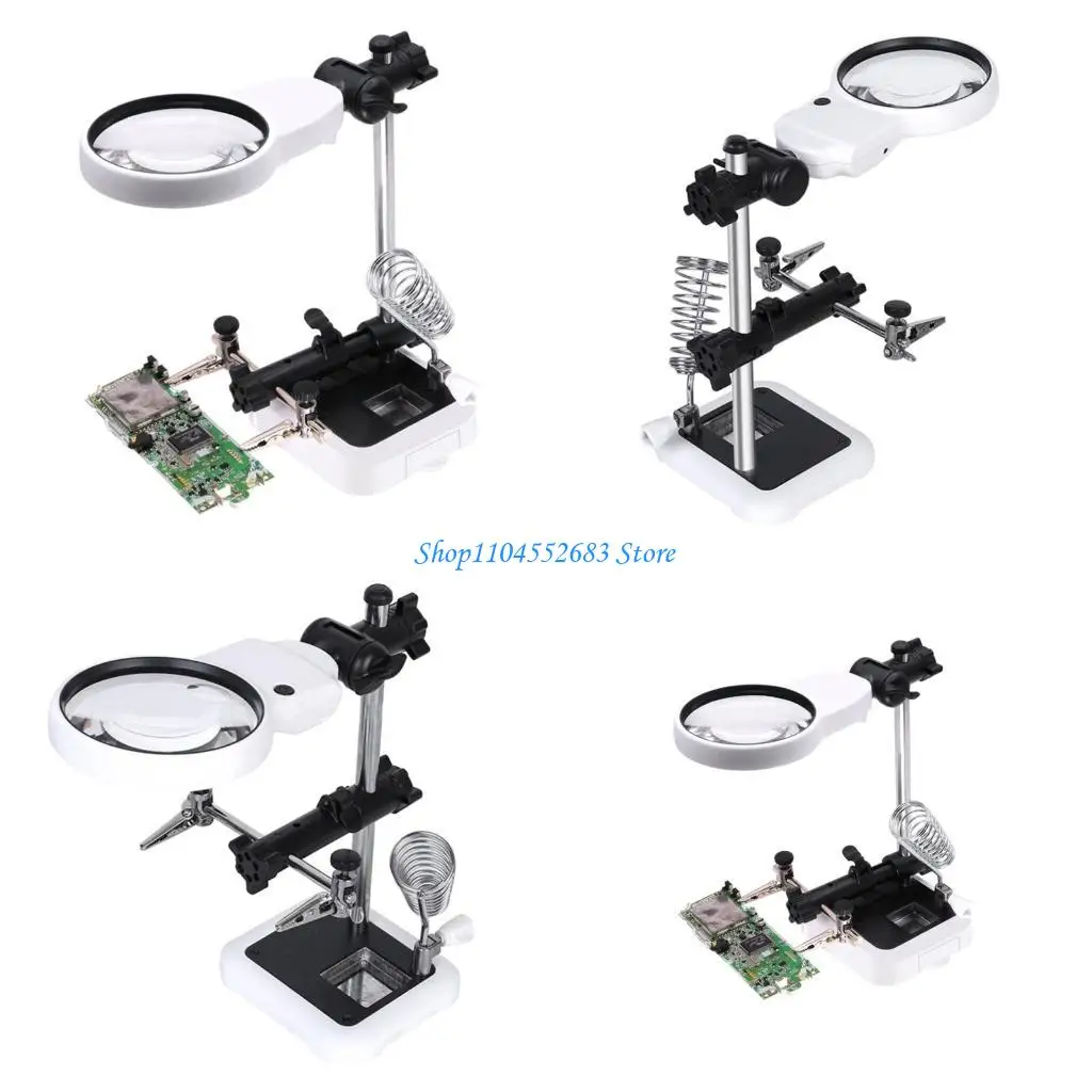 

Y6GD Magnifier Soldering Station with LED Light Desktop Magnify Glass for Painting