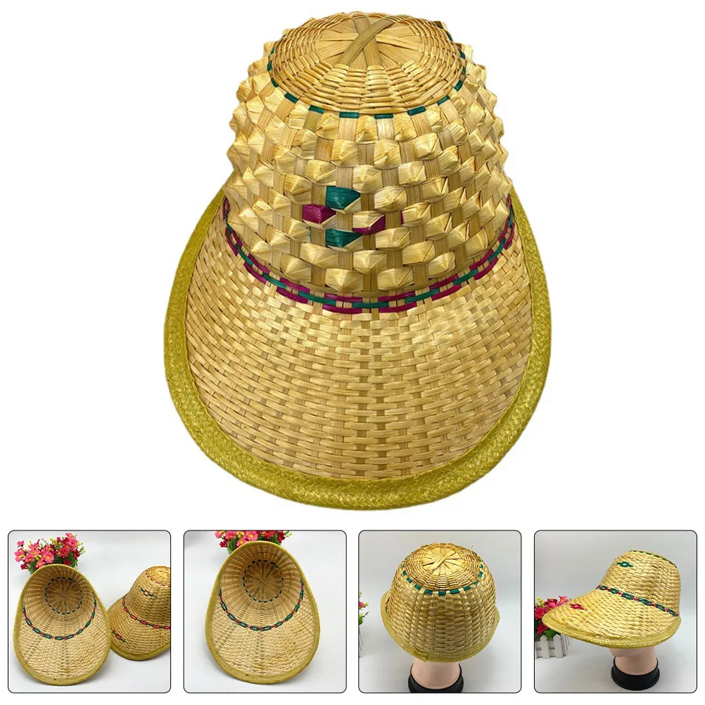 

Бамбуковая плетеная шляпа от солнца в азиатском стиле для взрослых, с защитой от УФ-лучей, легкая, для пляжа, летнего лагеря, отпуска