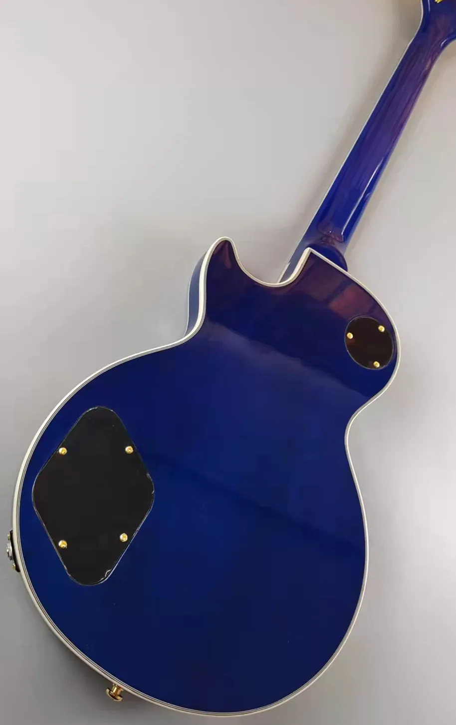 Guitarra elétrica personalizada, Caston, flor grande azul, feita de madeira importada, envio rápido de embalagens