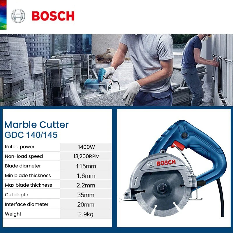 Bosch GDC 140 Marble Cutting Machine 1400W Multifunction Handheld Electric Circular Saw For Tile Concrete Marble Brick wall