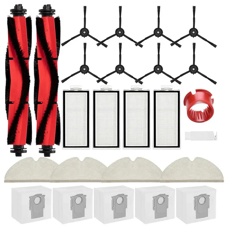 

MAKE-For Roborock Q7 Max Plus Vacuum Cleaner Main Rubber Side Brush HEPA Filters Mopping Pads Dust Bags Accessories