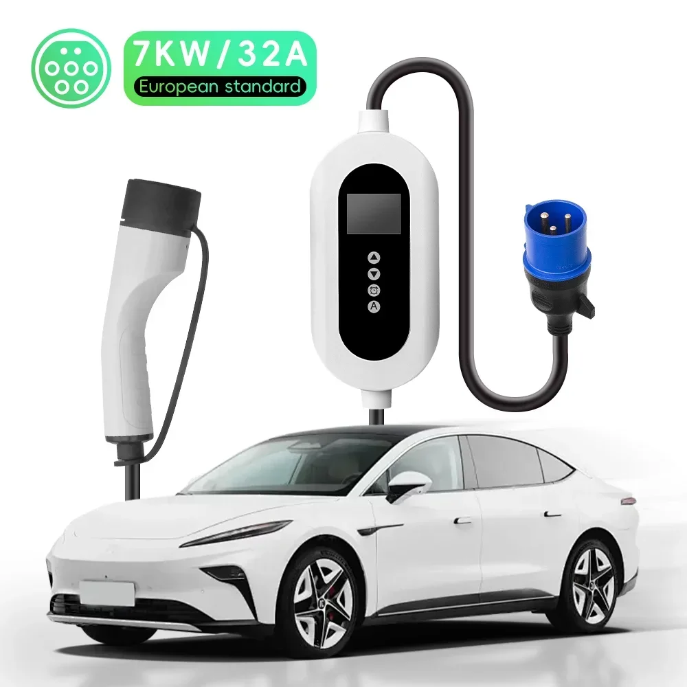 E-mingze 7kw type2 ev charger AC fast ev charger stations