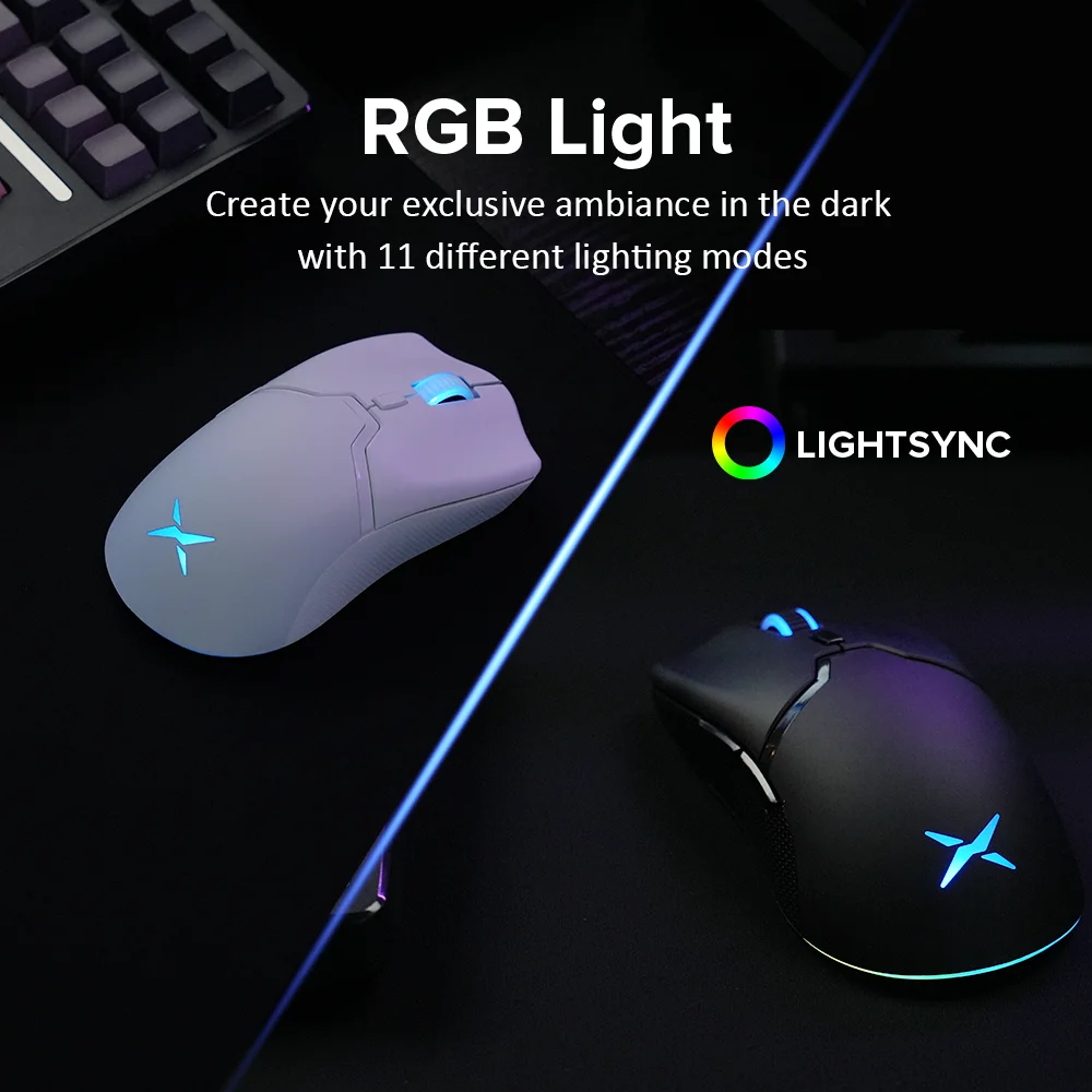 Imagem -06 - Rato de Jogos sem Fio Rgb Recarregável com Fio Esports Ratos Botões Programáveis Laptop pc Gamer 26000dpi Paw3395 Delux-m800