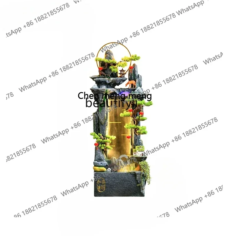 

X Artificial Mountain and Fountain Living Room Balcony Circulating Waterscape Office Fengshui Wheel New Home Floor Ornaments