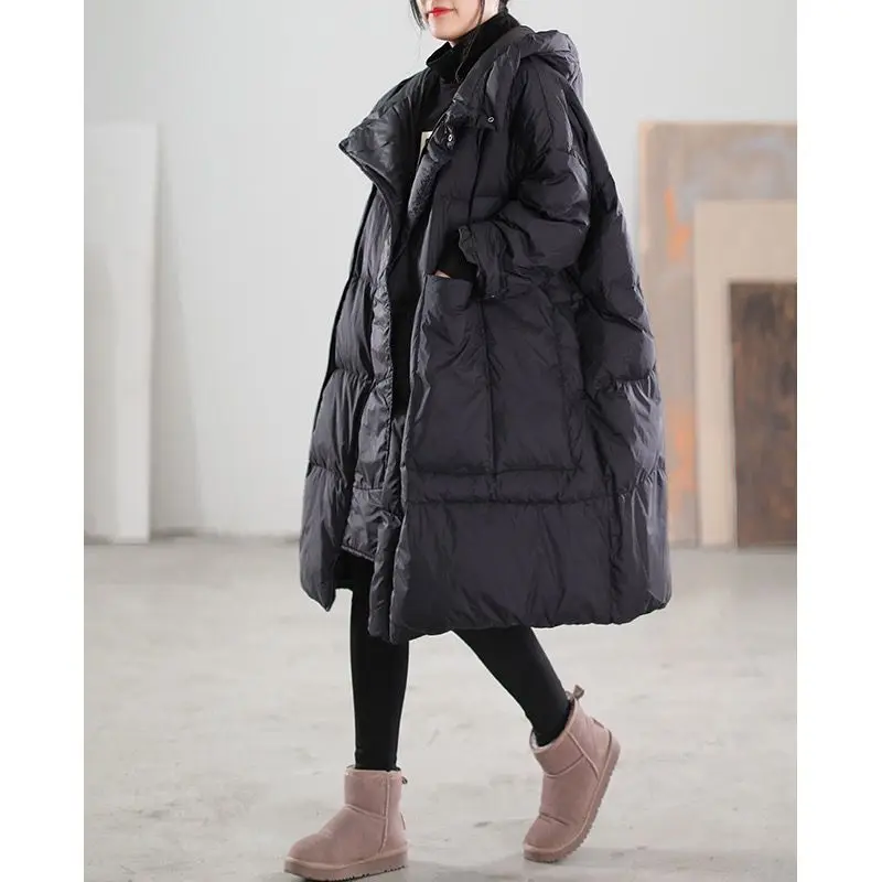 2024 Fashion Winter New Women\'s Down Jacket Loose Commuting Leisure Oversize White Duck Down Parkas