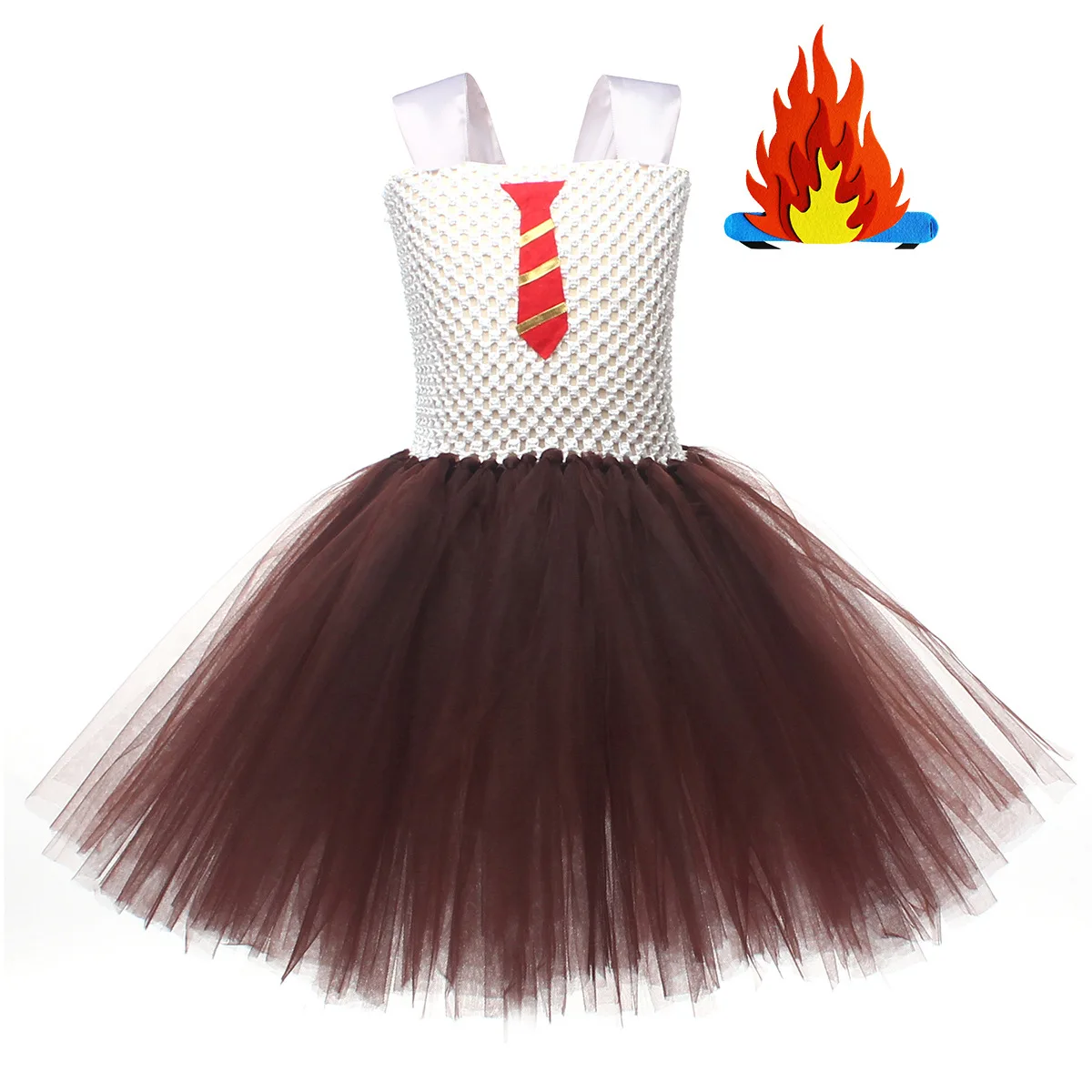Kids Cartoon Represent Emotions Role Play Halloween Party Tutu Dress With Accessories Outfit Children Stage Performance Clothing